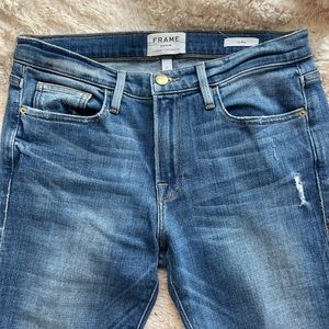 FRAME Denim Le Boy Zipper Hem Straight Leg Ankle Jeans